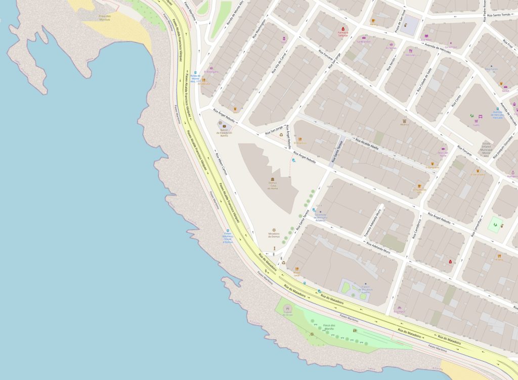Mapa onde atopar a Domus na Coruña